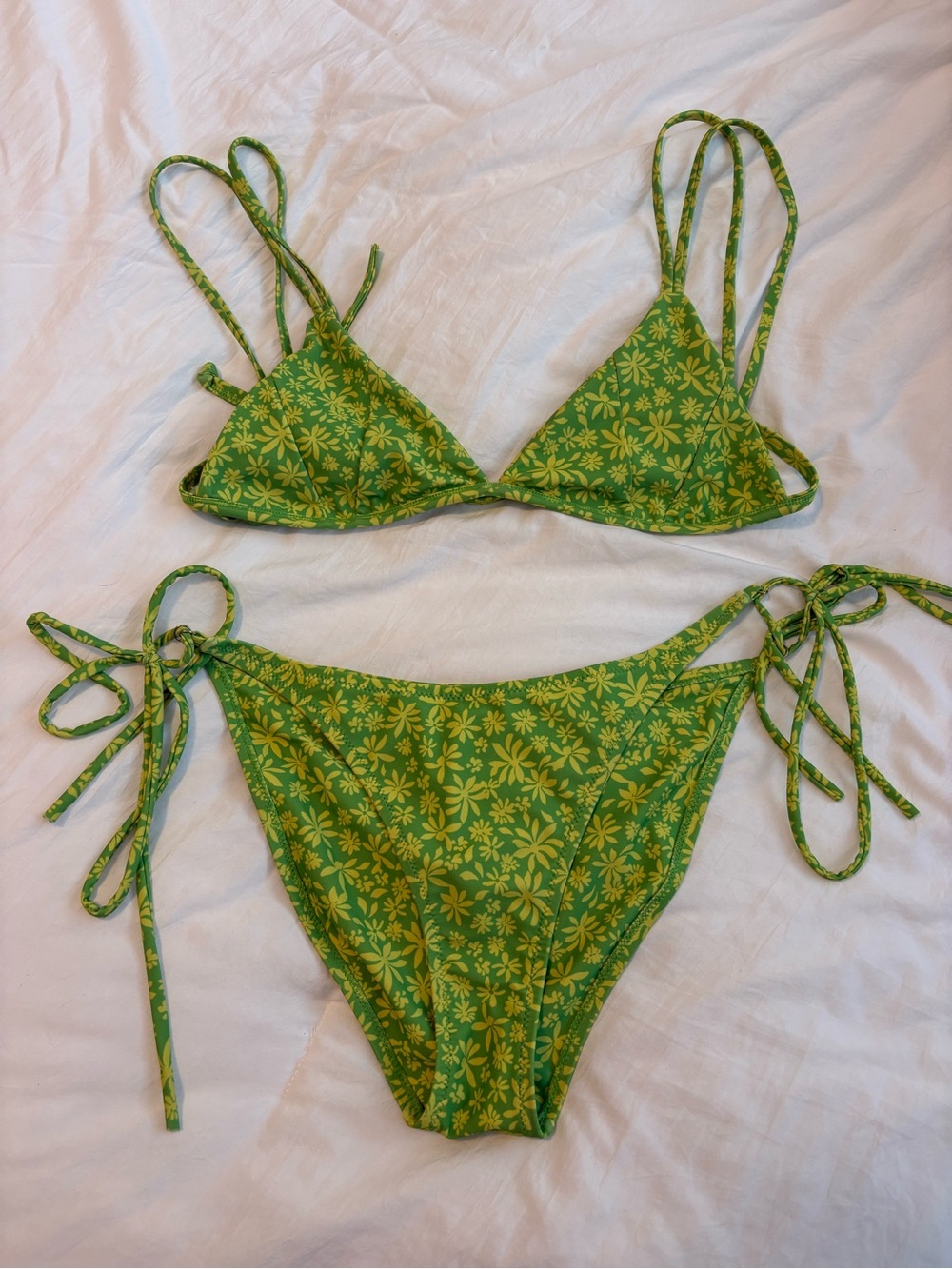 Kulani Kinis Green Floral Tie-Side Bikini